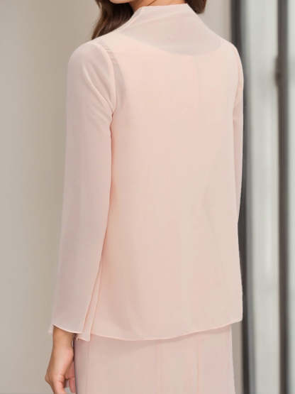 Tea-Length Mother of the Bride Sheath Dress with Beaded Jacket