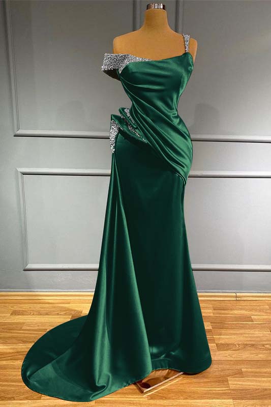 Long Off the Shoulder Mermaid Ruffles Formal Dress With Beading