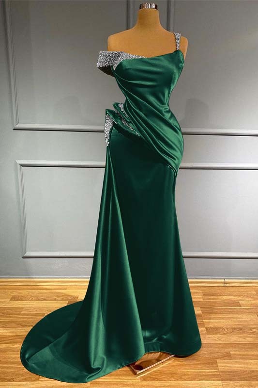 Long Off the Shoulder Mermaid Ruffles Formal Dress With Beading