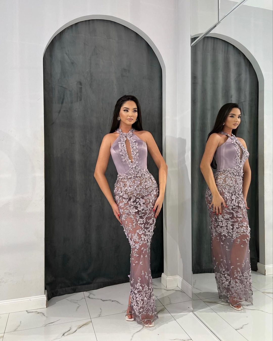 Sweetheart Formal Dress Dusty Sage With Flower Sleeveless Long Tulle Gown