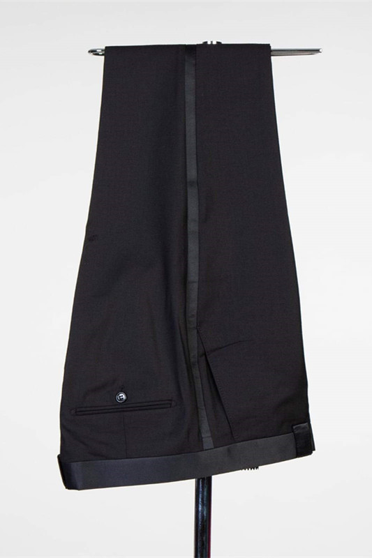 Fashion Simple Black Shawl Lapel Men's Suits for Wedding