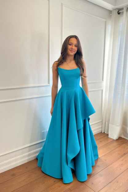 Glamorous Strapless Sleeveless Long Formal Dress With Pleated
