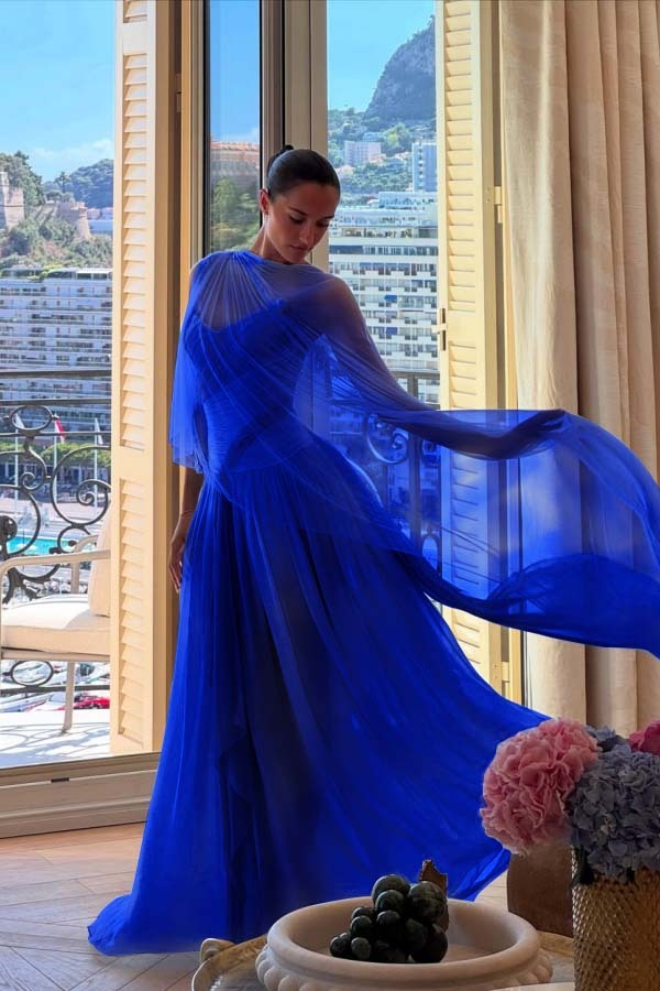 Strapless Sleeveless Long A Line Formal Dress With Pleated Tulle