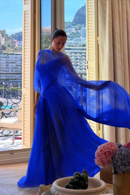 Strapless Sleeveless Long A Line Formal Dress With Pleated Tulle