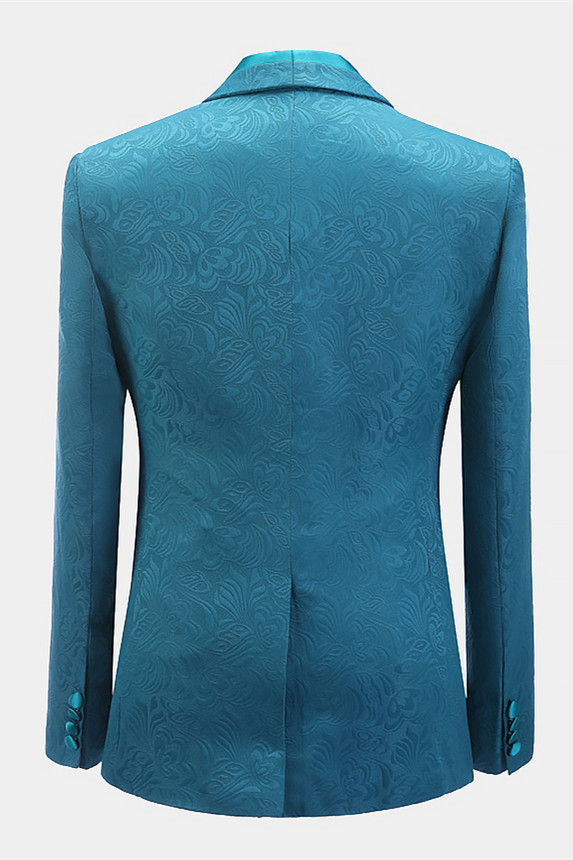 Luxury Slim Fit Shawl Lapel Jacquard Wedding Suit for Men