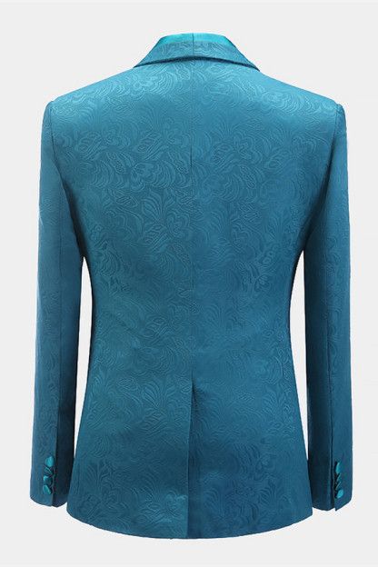 Luxury Slim Fit Shawl Lapel Jacquard Wedding Suit for Men