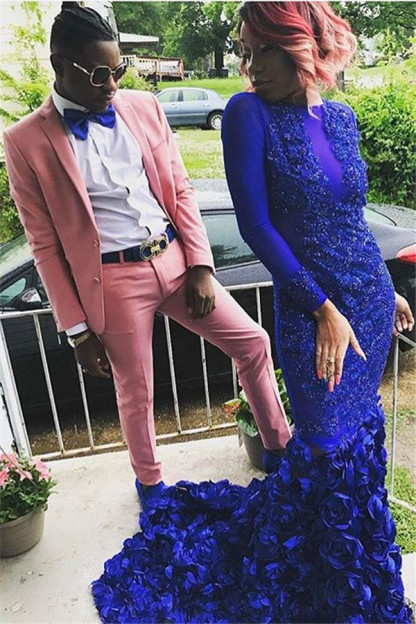 Fashion Candy Pink Slim Fit Groom and Groomsmen Suit with Notched Lapel