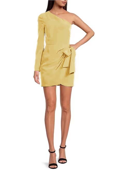 Elegant Black One Long Sleeve Off Shoulder Special Short Mini cocktail Dress