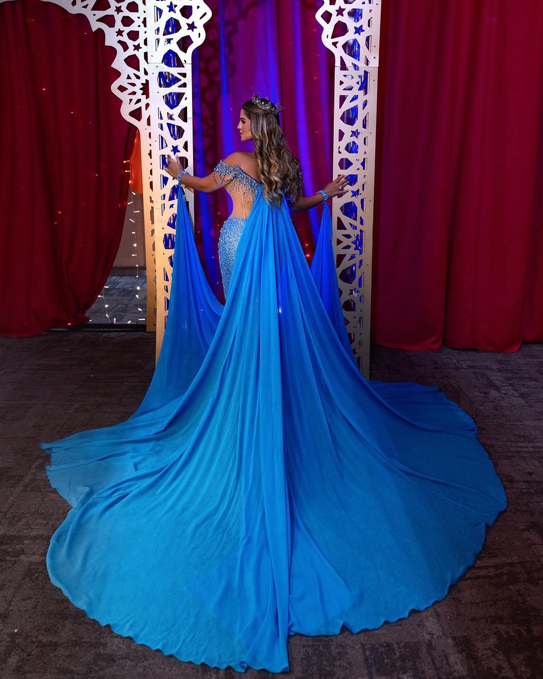 Heavy Off the Shoulder Mermaid Formal Dress Sequins Beading V Neck