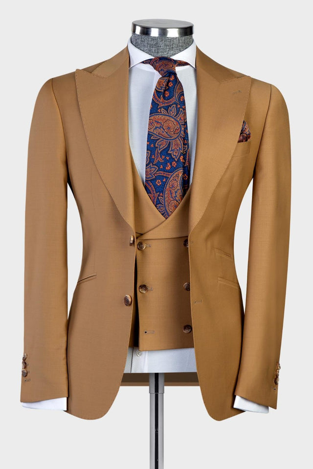 New Arrival Brown Elroy Peaked-Lapel Fashion Business Men's Suits