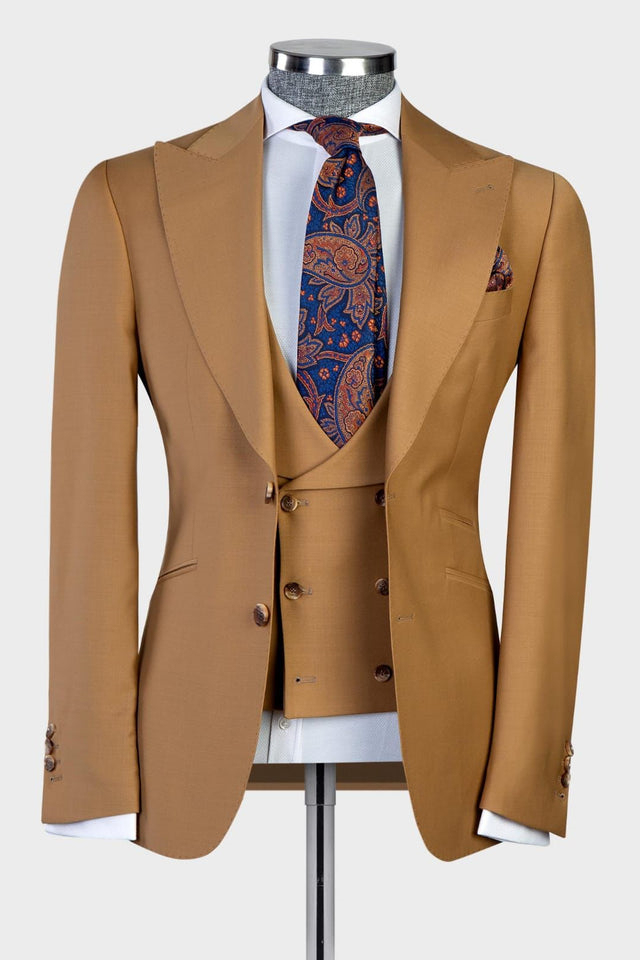 New Arrival Brown Elroy Peaked-Lapel Fashion Business Men's Suits