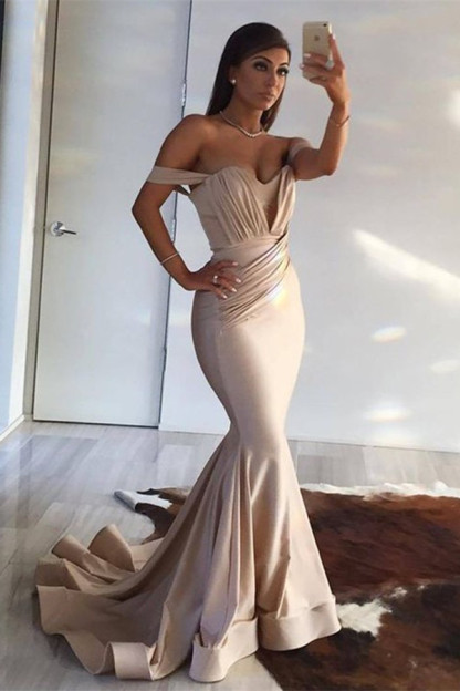 Mermaid Dark Green Evening Dress Off-The-Shoulder