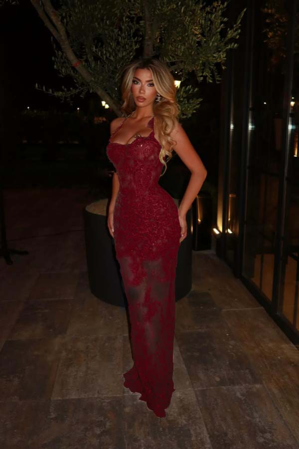 Halter Sleeveless Long Mermaid Formal Dress With Lace Embroidery