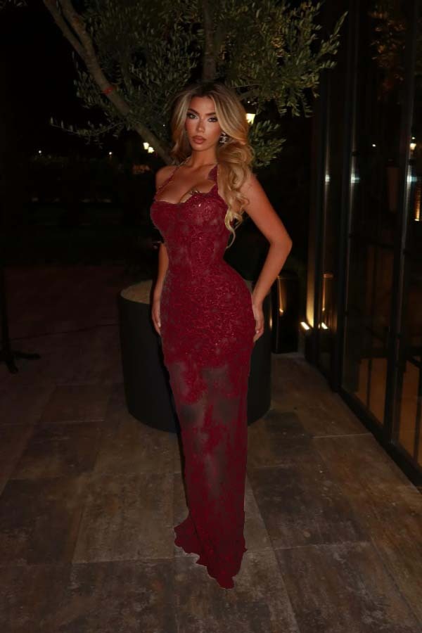 Halter Sleeveless Long Mermaid Formal Dress With Lace Embroidery