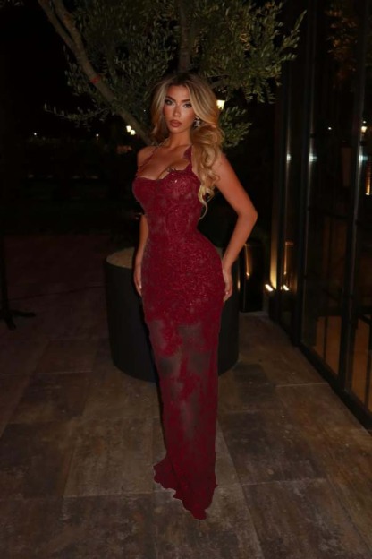 Halter Sleeveless Long Mermaid Formal Dress With Lace Embroidery