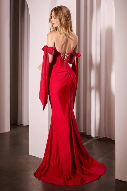 Off the Shoulder Sleeveless Mermaid Long Formal Dress With Split
