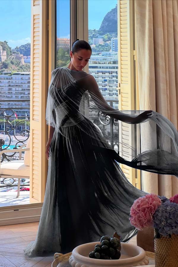 Strapless Sleeveless Long A Line Formal Dress With Pleated Tulle
