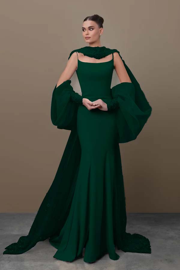 Spaghetti Strap Sleeveless Long Mermaid Formal Dress With Sequins