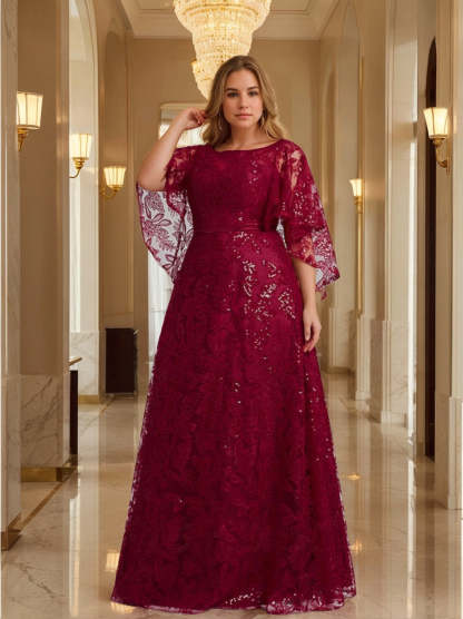 Mother of the Bride Princess A-Line Dresses Featuring Applique and Sequins
