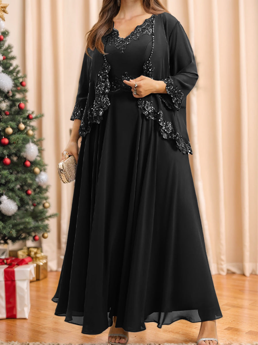 Elegant Mother of the Bride A-Line/Princess Dresses Featuring Applique & Sequins