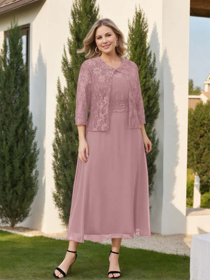 Mother of the Bride A-Line/Princess Dresses Featuring Applique and Jacket