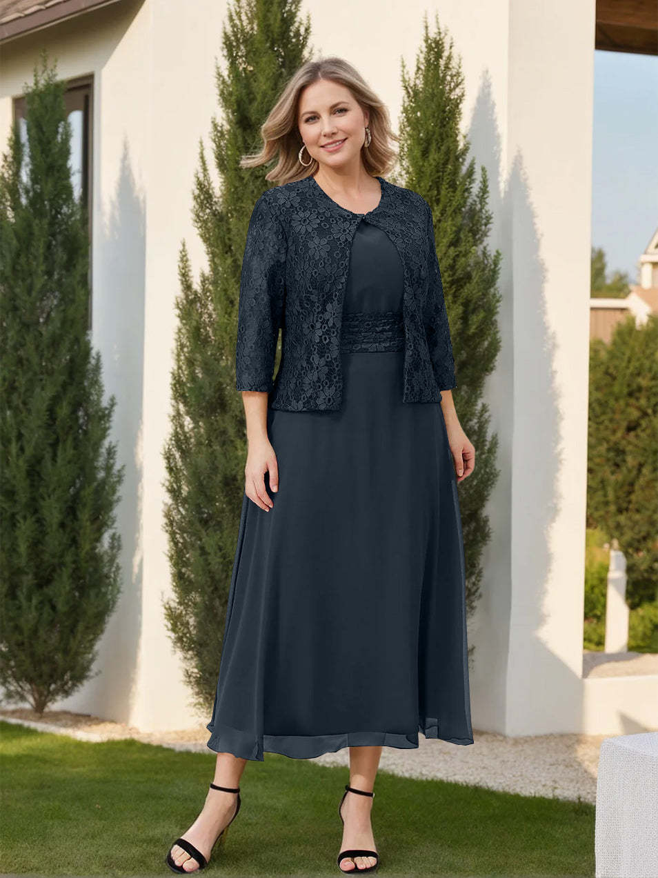 Mother of the Bride A-Line/Princess Dresses Featuring Applique and Jacket