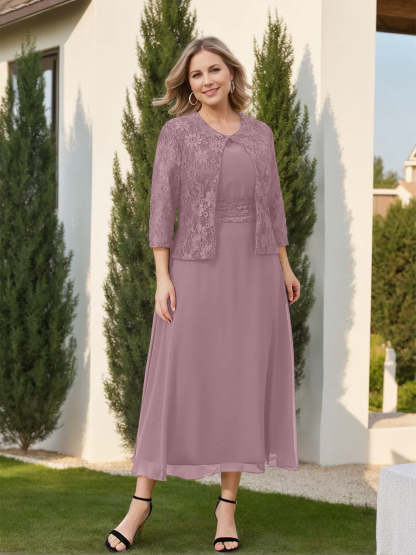 Mother of the Bride A-Line/Princess Dresses Featuring Applique and Jacket