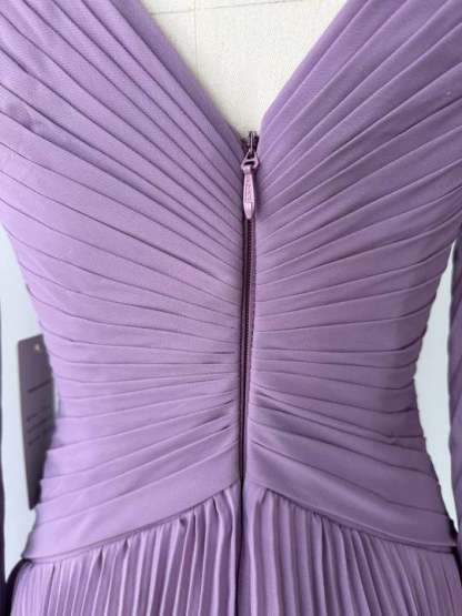 Plus Size V-Neck A-Line Princess Gown for the Mother of the Bride with Ruched Detail