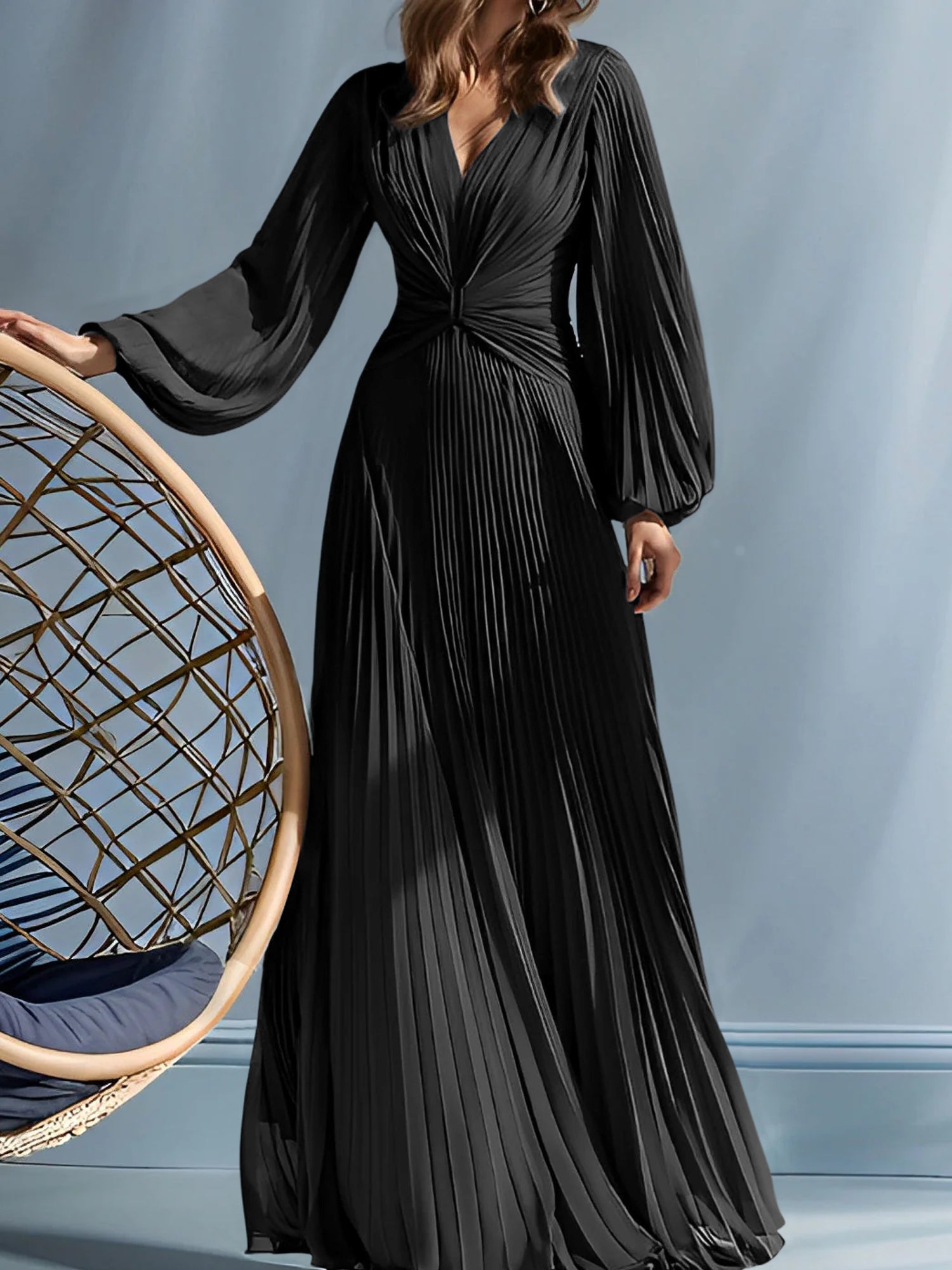 V-Neck A-Line Princess Gown for the Mother of the Bride with Ruched Detail
