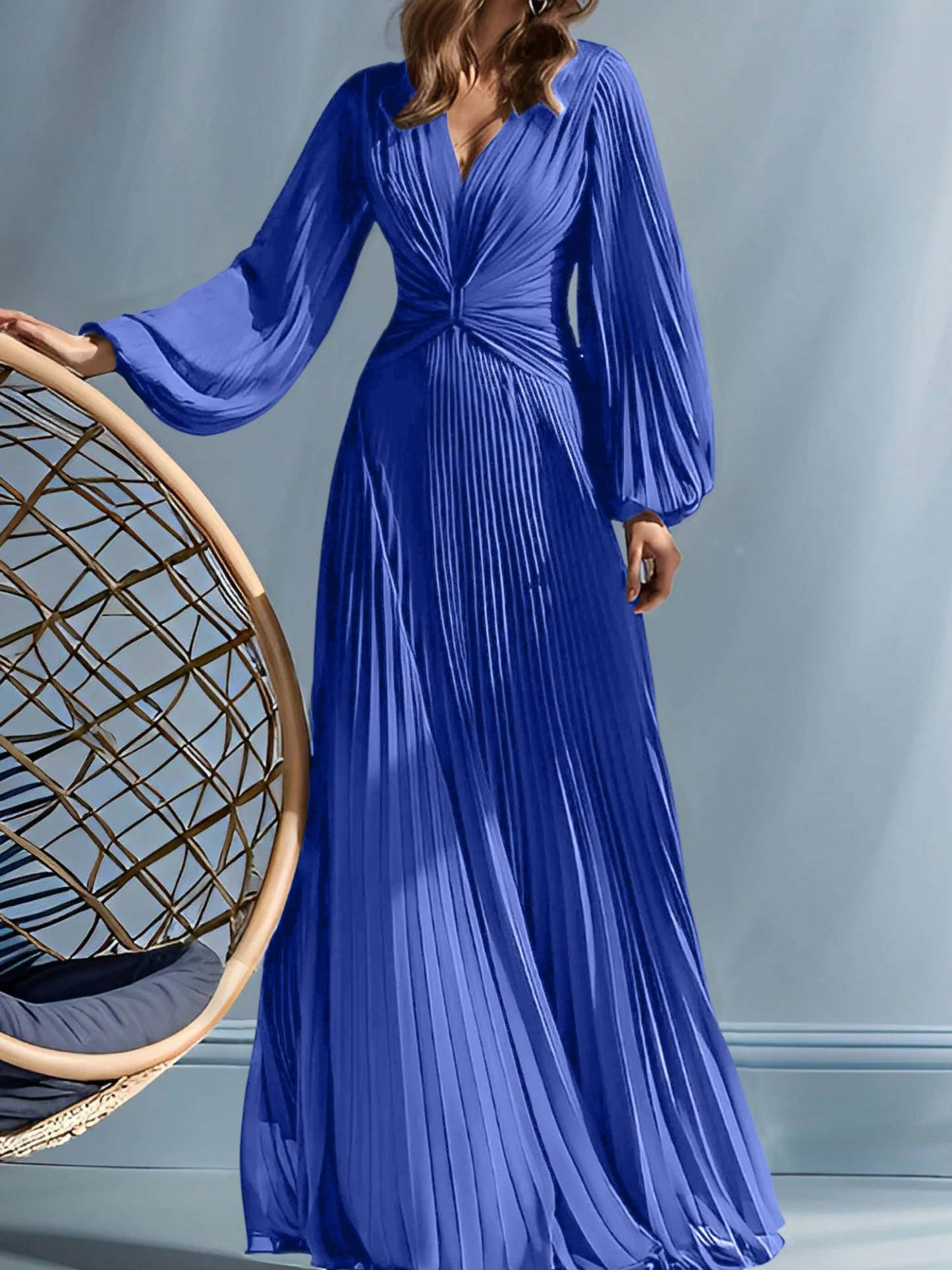 V-Neck A-Line Princess Gown for the Mother of the Bride with Ruched Detail