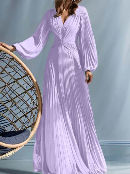 V-Neck A-Line Princess Gown for the Mother of the Bride with Ruched Detail