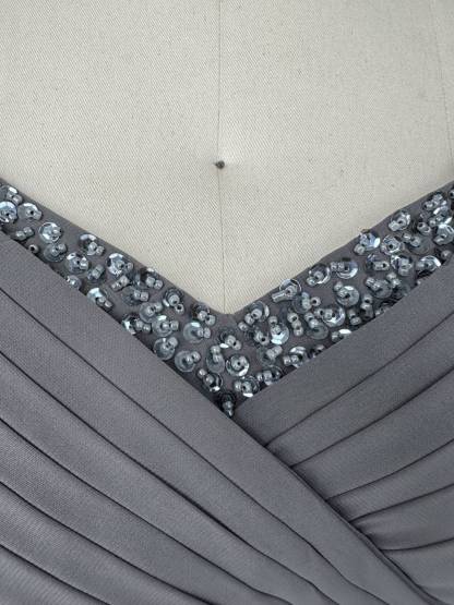 Off-the-Shoulder Sleeveless Plus Size Mother of the Bride Gown with Ruffles