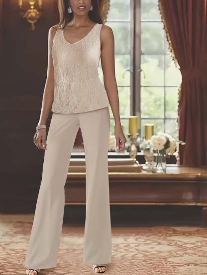 Elegant Mother of the Bride Pantsuits in Chiffon with Jacket