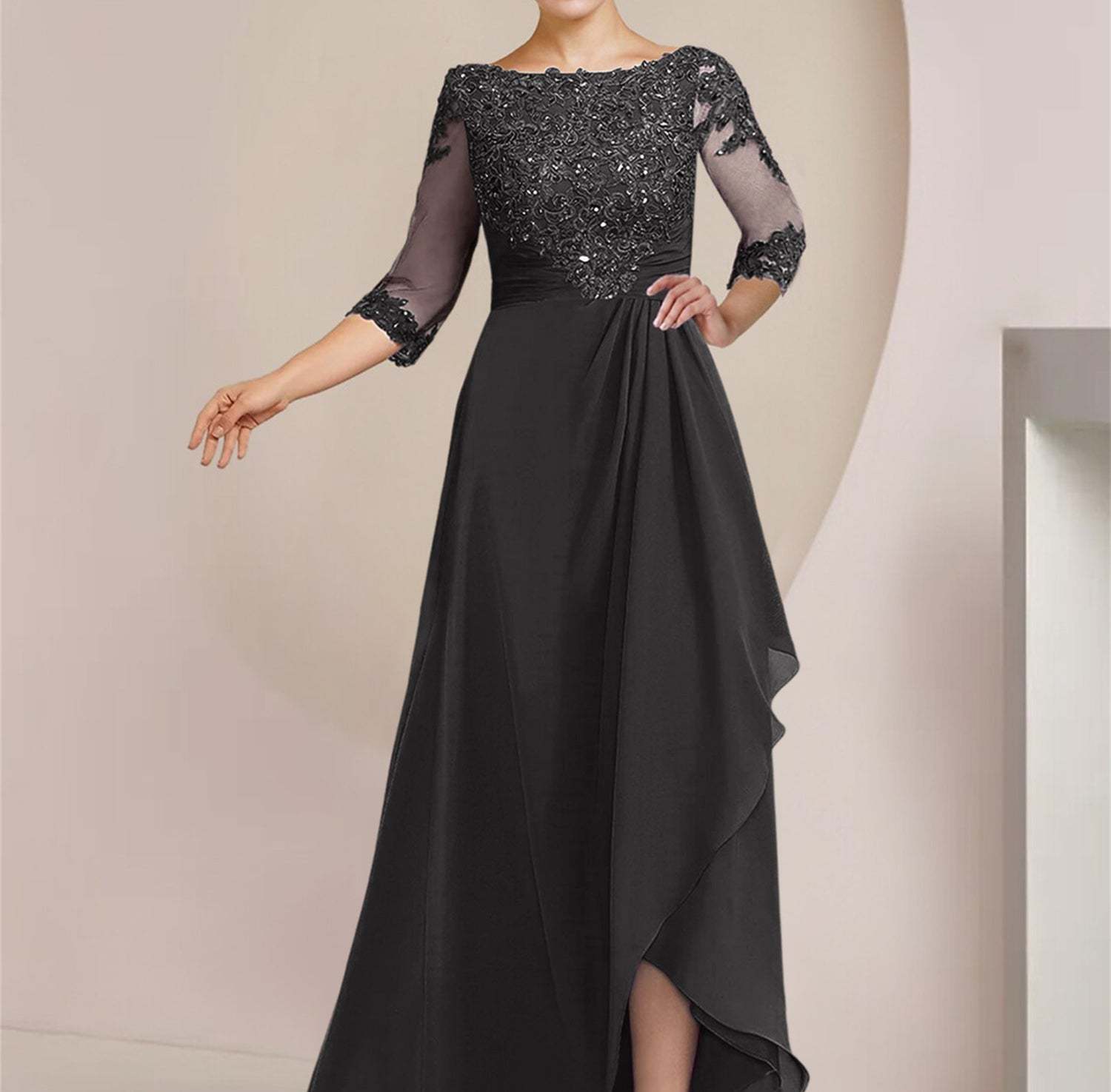 Floor-Length Mother of the Bride A-Line Princess Scoop Dresses