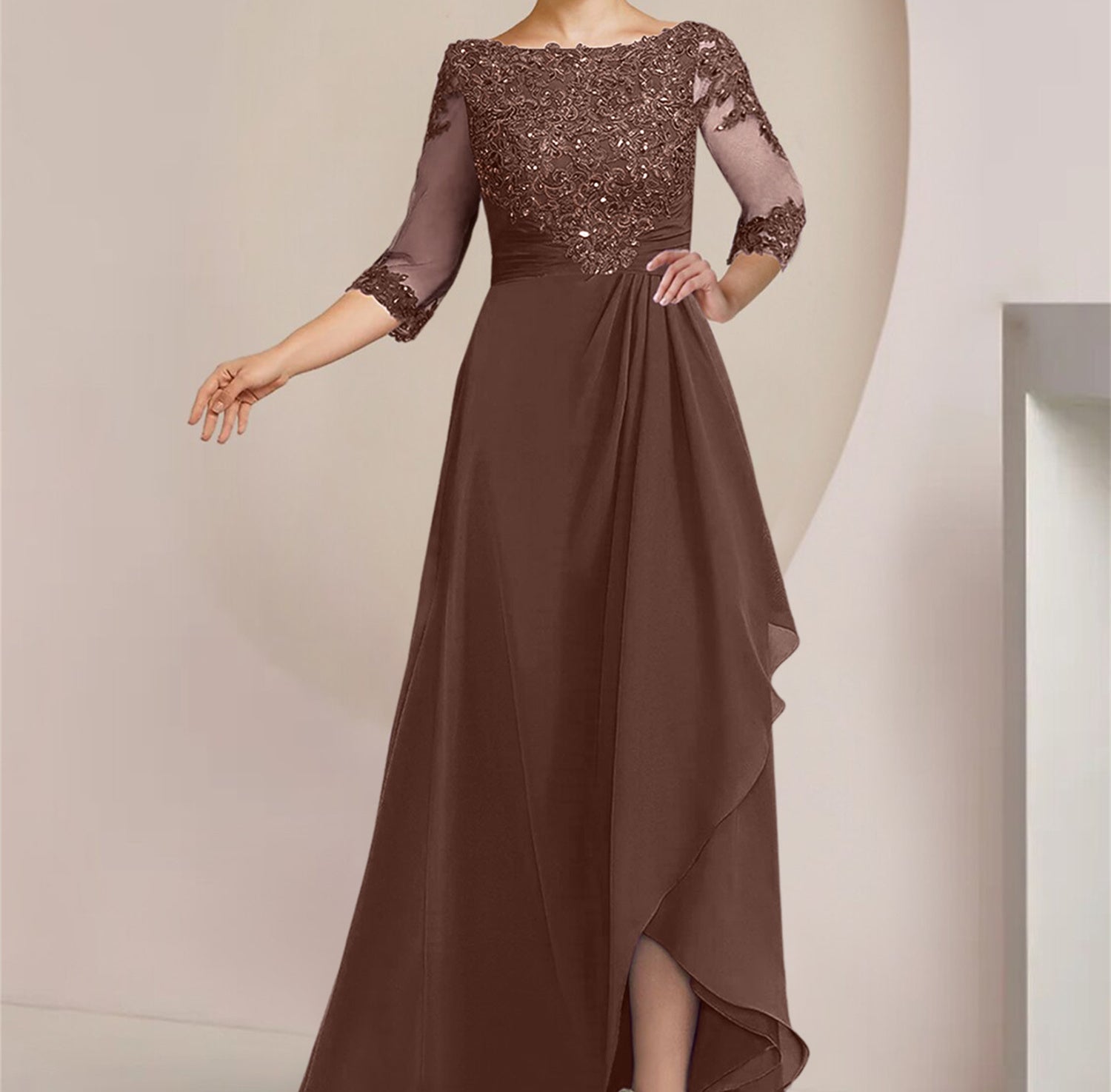 Floor-Length Mother of the Bride A-Line Princess Scoop Dresses