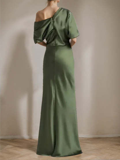 One-Shoulder Column Gown for the Mother of the Bride