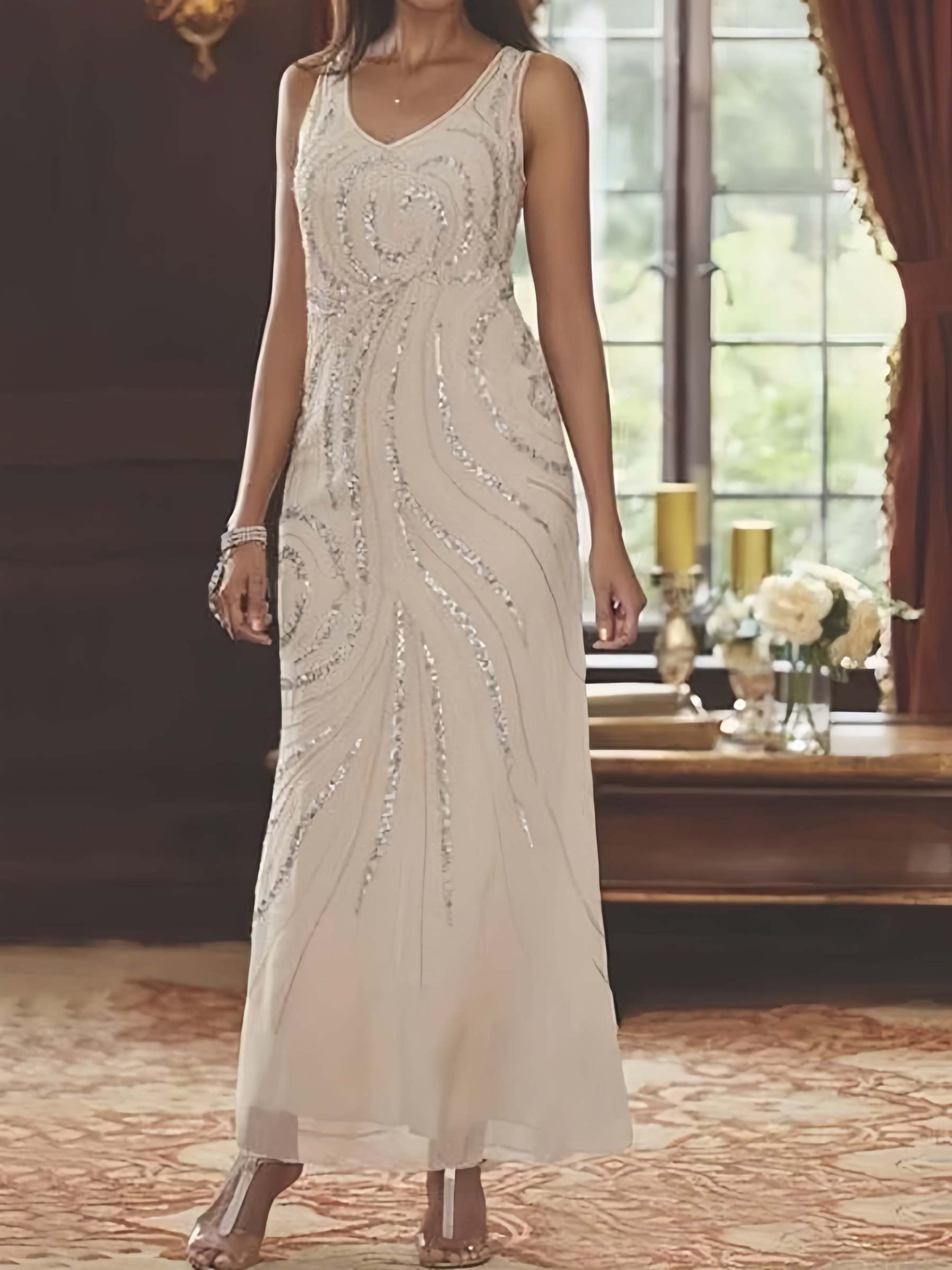 Jacketed Mother of the Bride & Groom Sheath/Column Dresses with Sequins