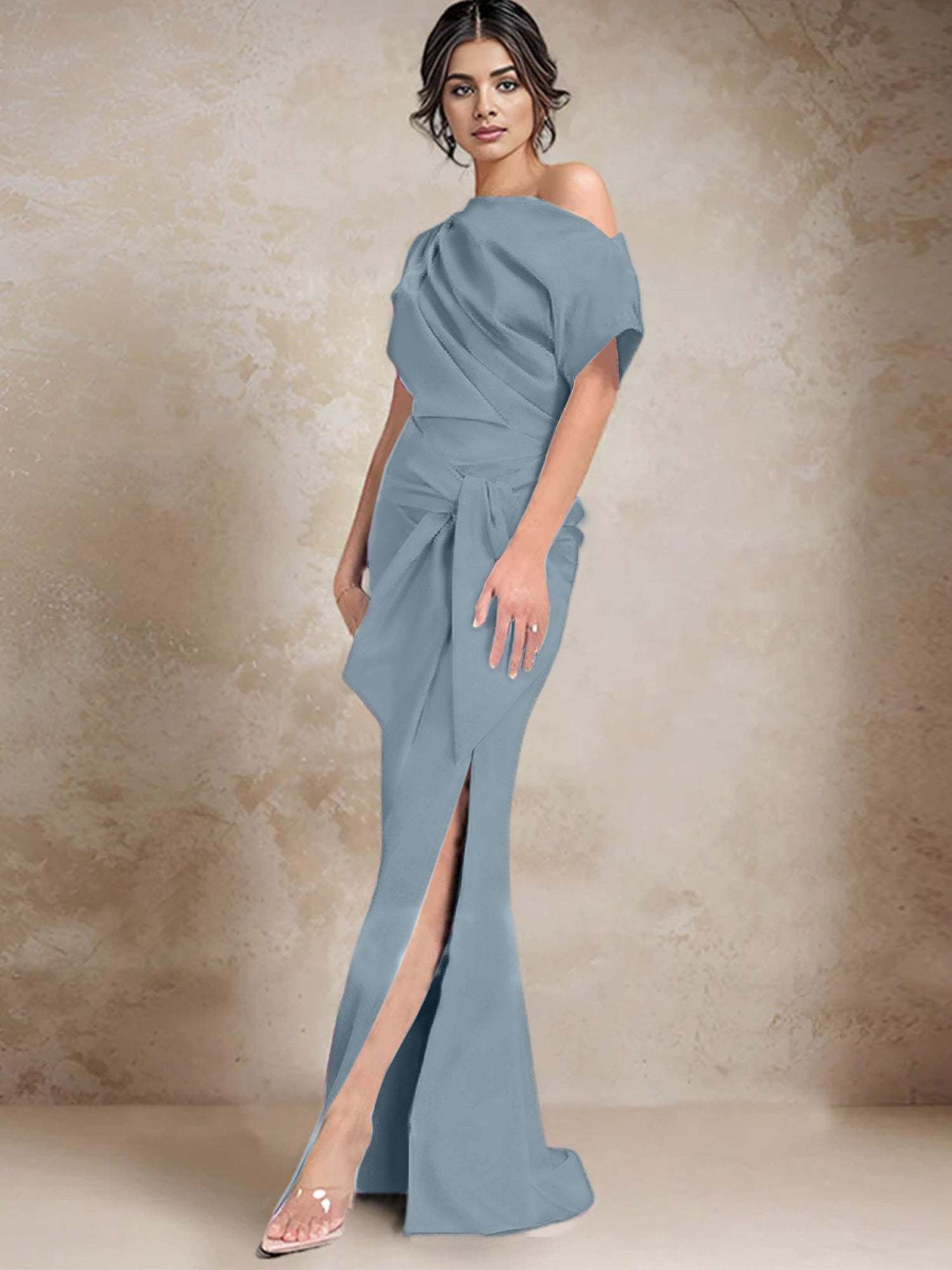 One-Shoulder Mermaid/Trumpet Mother of the Bride Dresses Featuring a Side Split