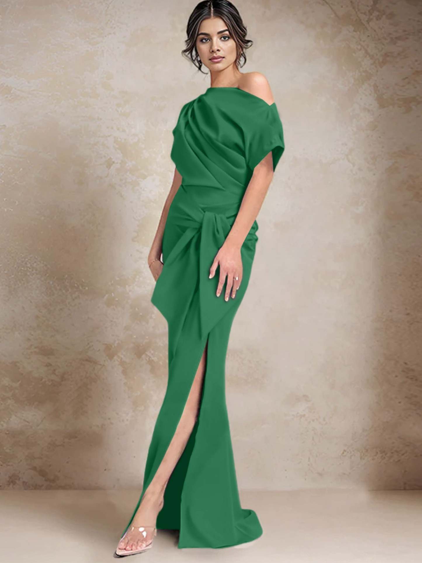 One-Shoulder Mermaid/Trumpet Mother of the Bride Dresses Featuring a Side Split