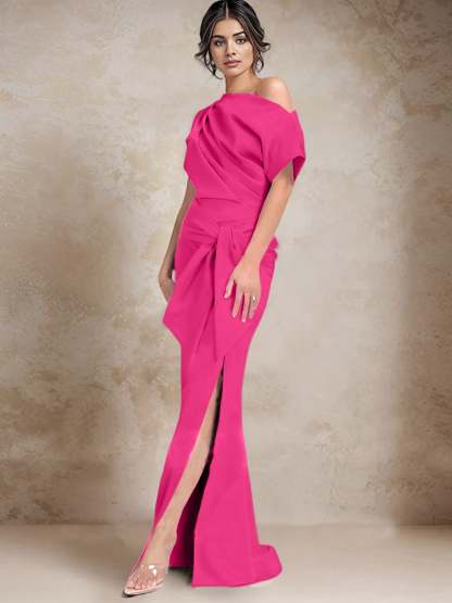 One-Shoulder Mermaid/Trumpet Mother of the Bride Dresses Featuring a Side Split
