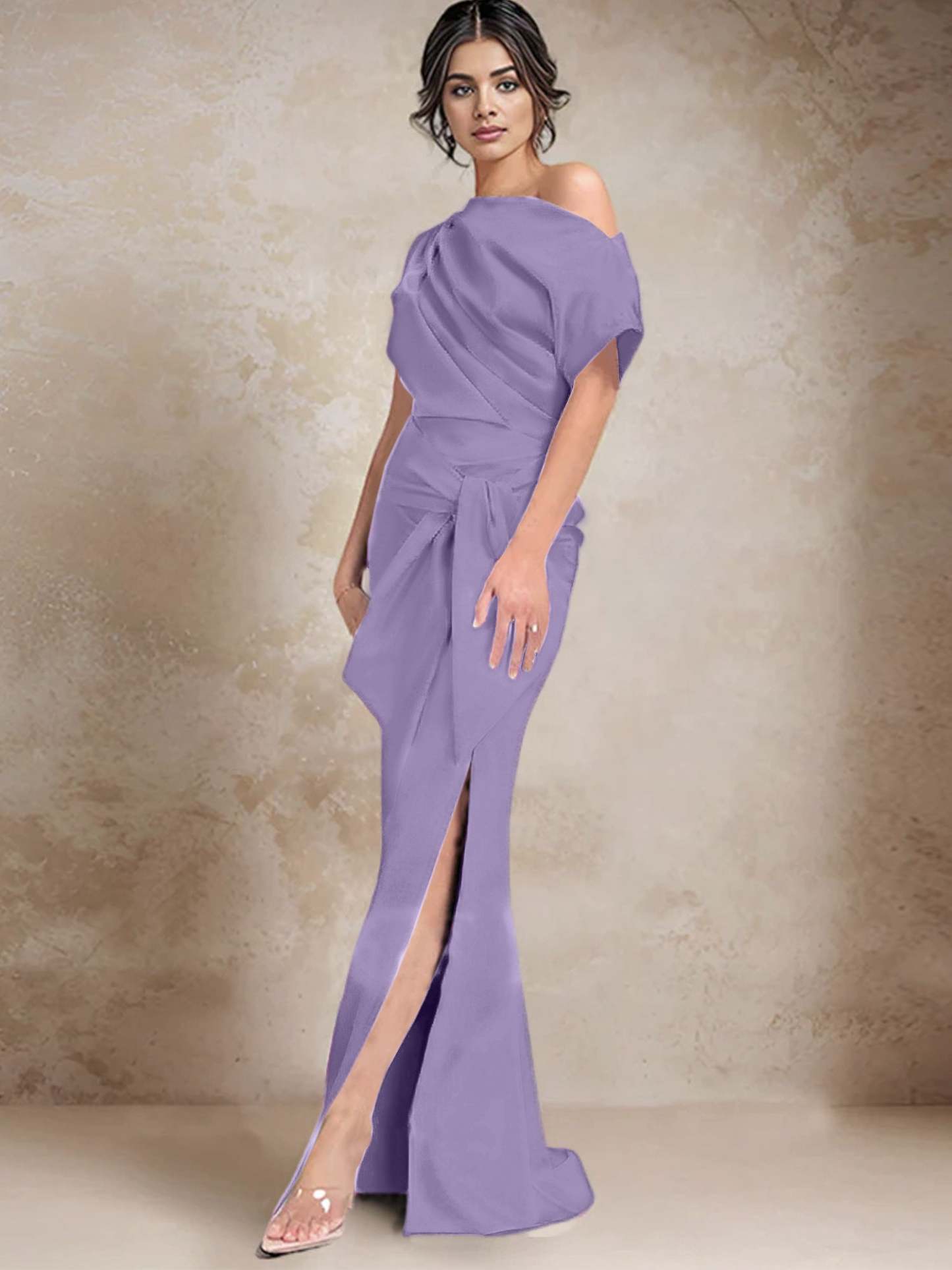 One-Shoulder Mermaid/Trumpet Mother of the Bride Dresses Featuring a Side Split