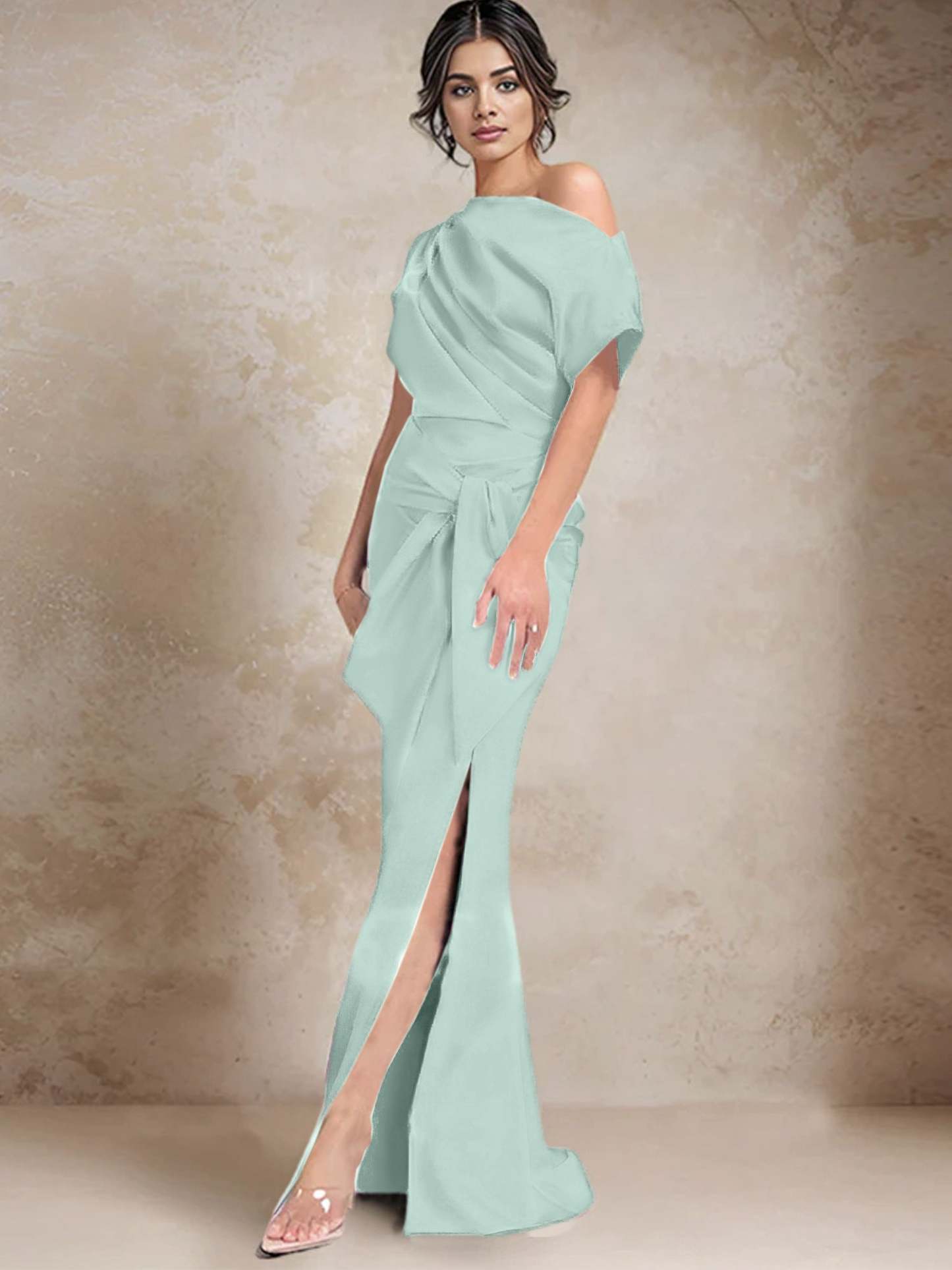 One-Shoulder Mermaid/Trumpet Mother of the Bride Dresses Featuring a Side Split