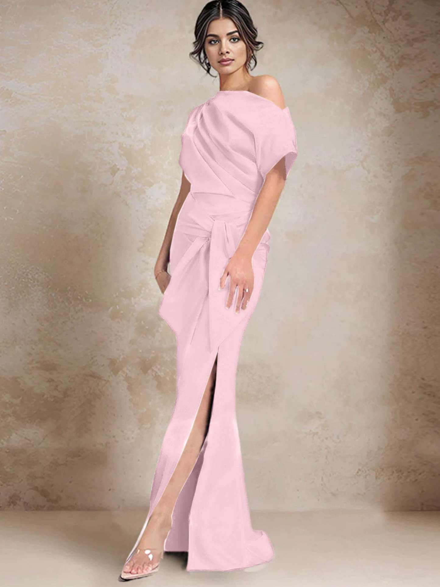 One-Shoulder Mermaid/Trumpet Mother of the Bride Dresses Featuring a Side Split