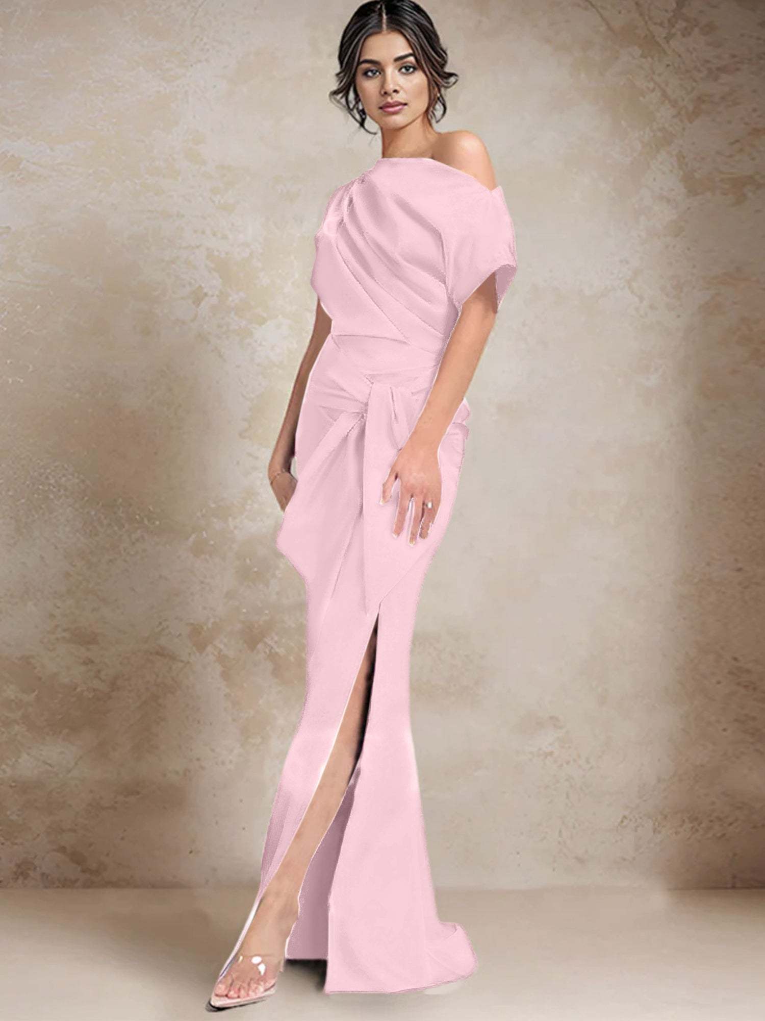 One-Shoulder Mermaid/Trumpet Mother of the Bride Dresses Featuring a Side Split