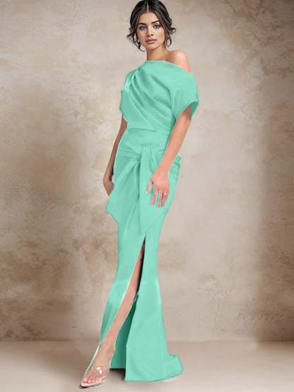One-Shoulder Mermaid/Trumpet Mother of the Bride Dresses Featuring a Side Split