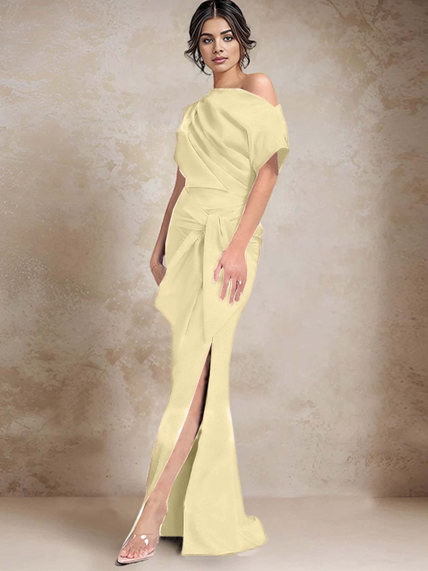 One-Shoulder Mermaid/Trumpet Mother of the Bride Dresses Featuring a Side Split