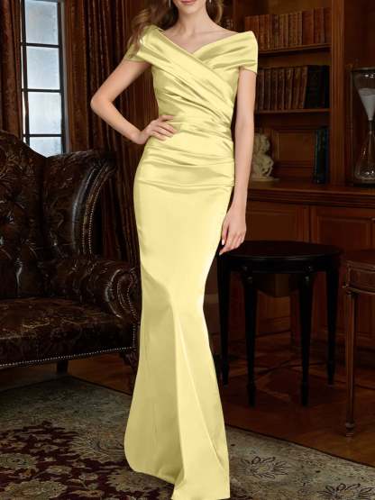 Off-the-Shoulder Column Gowns for the Mother of the Bride
