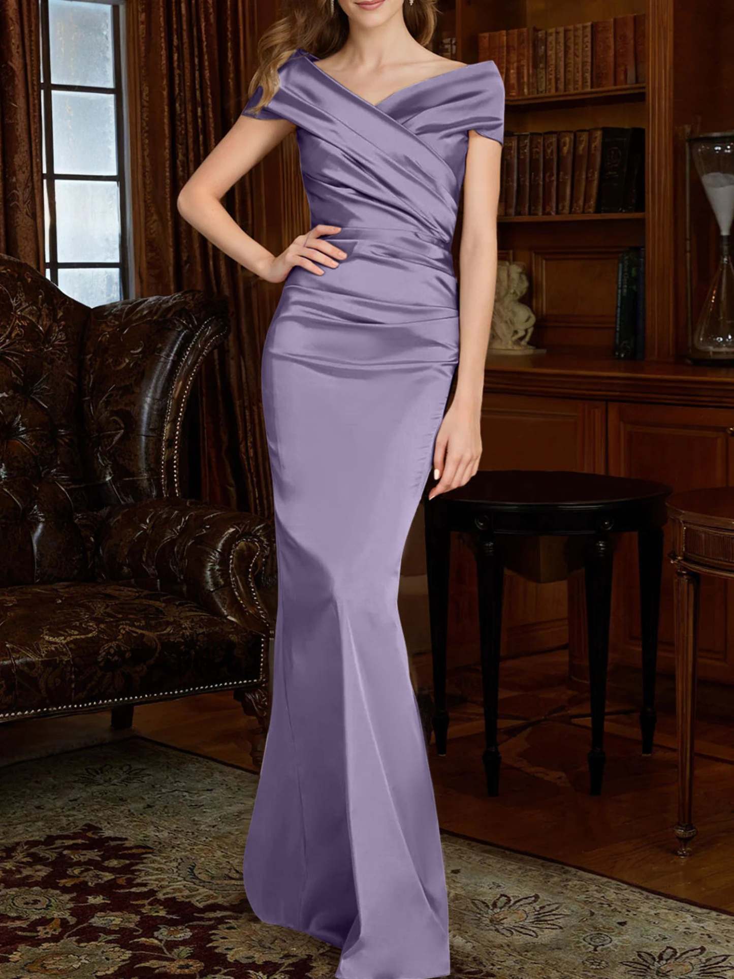 Off-the-Shoulder Column Gowns for the Mother of the Bride