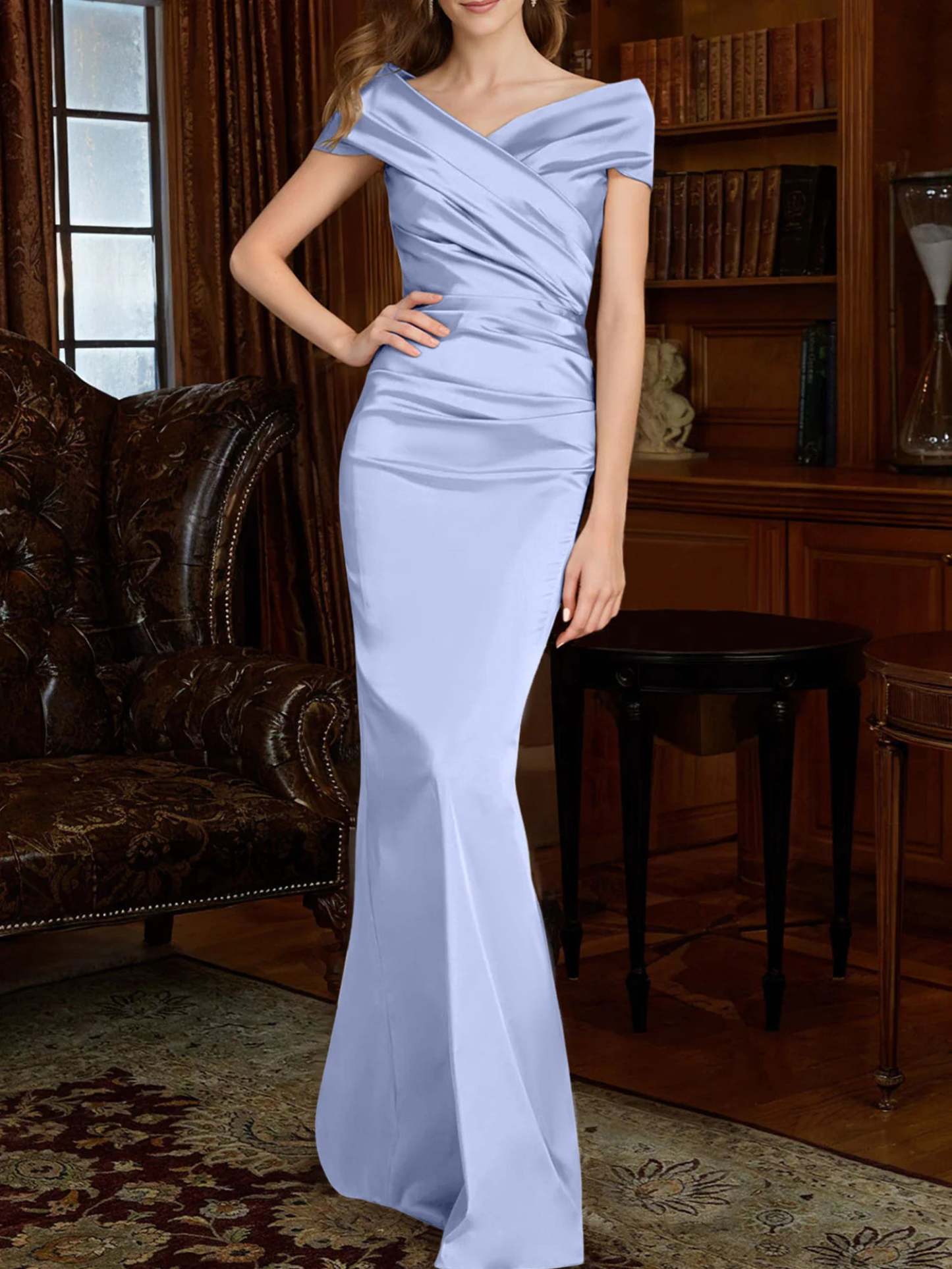 Off-the-Shoulder Column Gowns for the Mother of the Bride