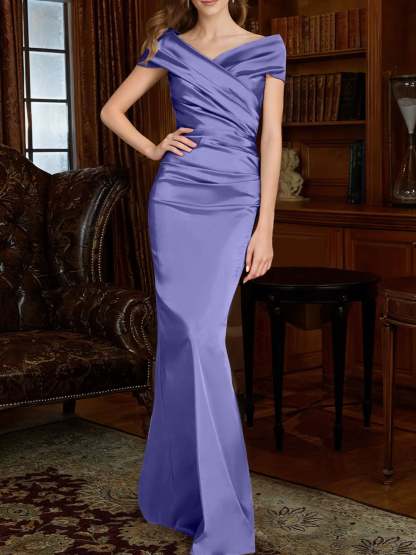 Off-the-Shoulder Column Gowns for the Mother of the Bride